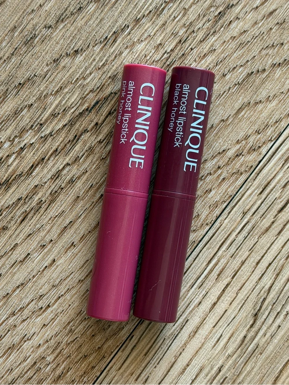 Clinique Almost Lipstick Duo in Pink Honey & Black Honey Tones